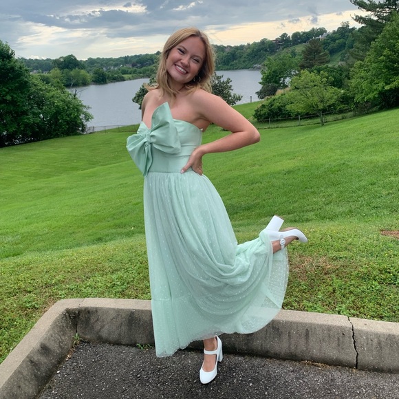 Mint Anthropologie Bow Dress Formal - Picture 3 of 6